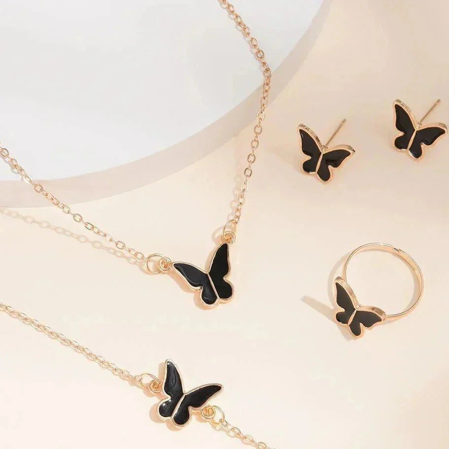 Painted Butterfly Pendant Set My Store 