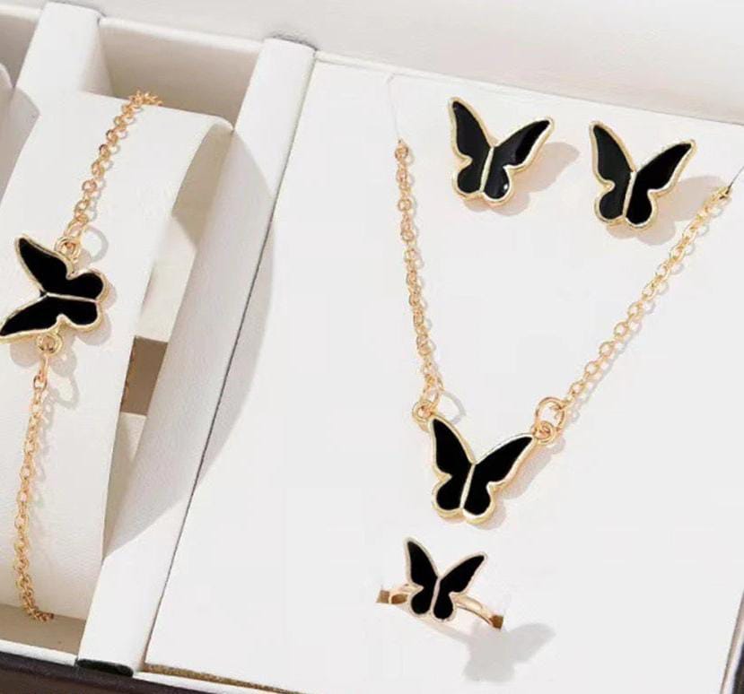 Painted Butterfly Pendant Set My Store 