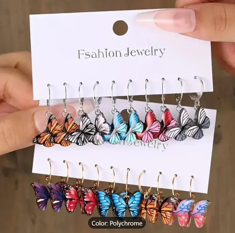 Colorful Butterfly Earrings - lawenza